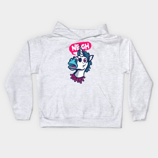 Unicorn Neigh Kids Hoodie by supernunal